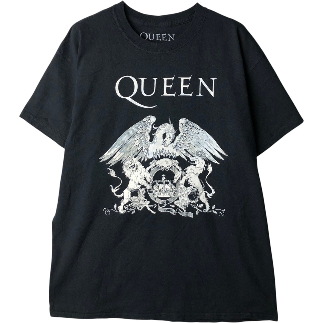 QUEEN Band T-shirt, Men's L size cotton black type Vintage Second Hand