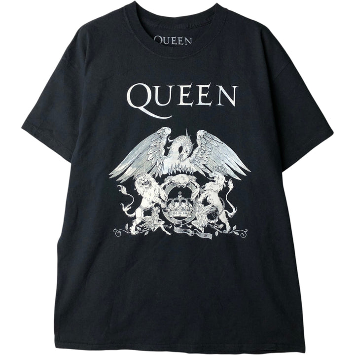 QUEEN Band T-shirt, Men's L size cotton black type Vintage Second Hand