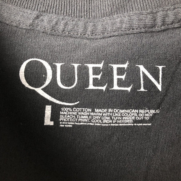 QUEEN Band T-shirt, Men's L size cotton black type Vintage Second Hand
