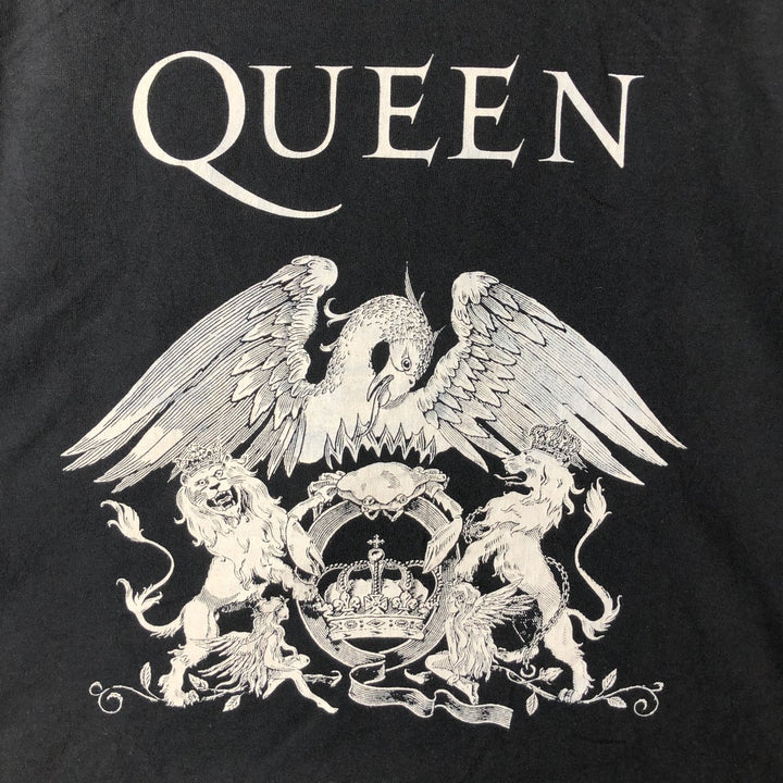 QUEEN Band T-shirt, Men's L size cotton black type Vintage Second Hand
