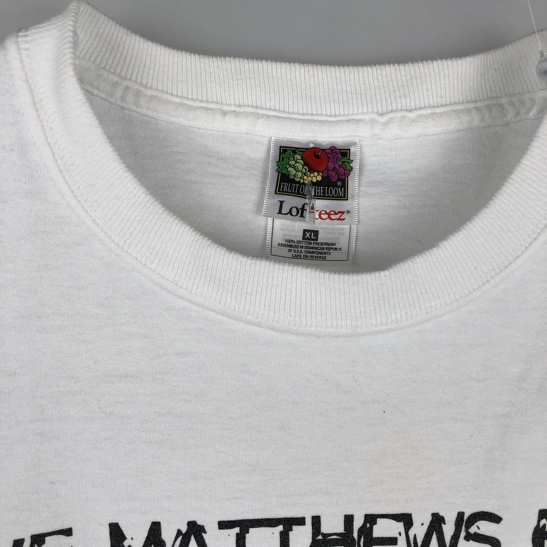Fruit of the Loom Dave Matthews Band Band T-shirt, Men's XL equivalent. cotton white type Vintage Second Hand