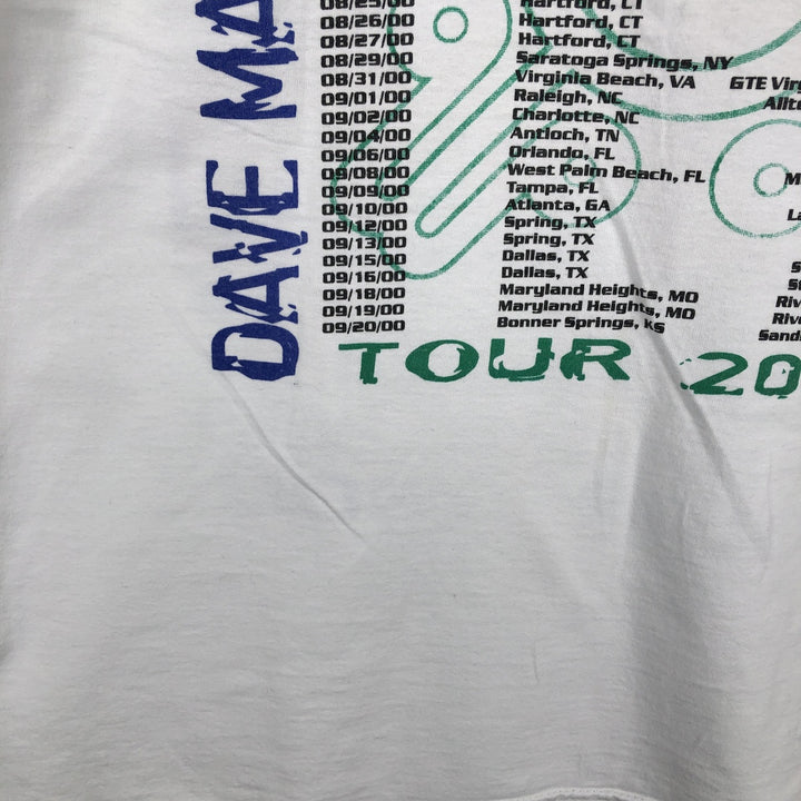 Fruit of the Loom Dave Matthews Band Band T-shirt, Men's XL equivalent. cotton white type Vintage Second Hand