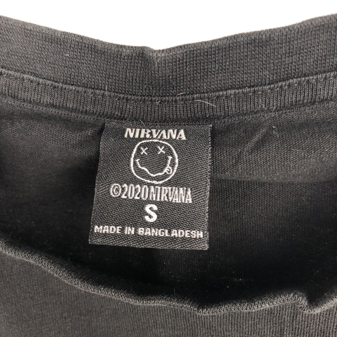 NIRVANA Nirvana Band T-shirt, Band T, Men's S size cotton black type Vintage Second Hand