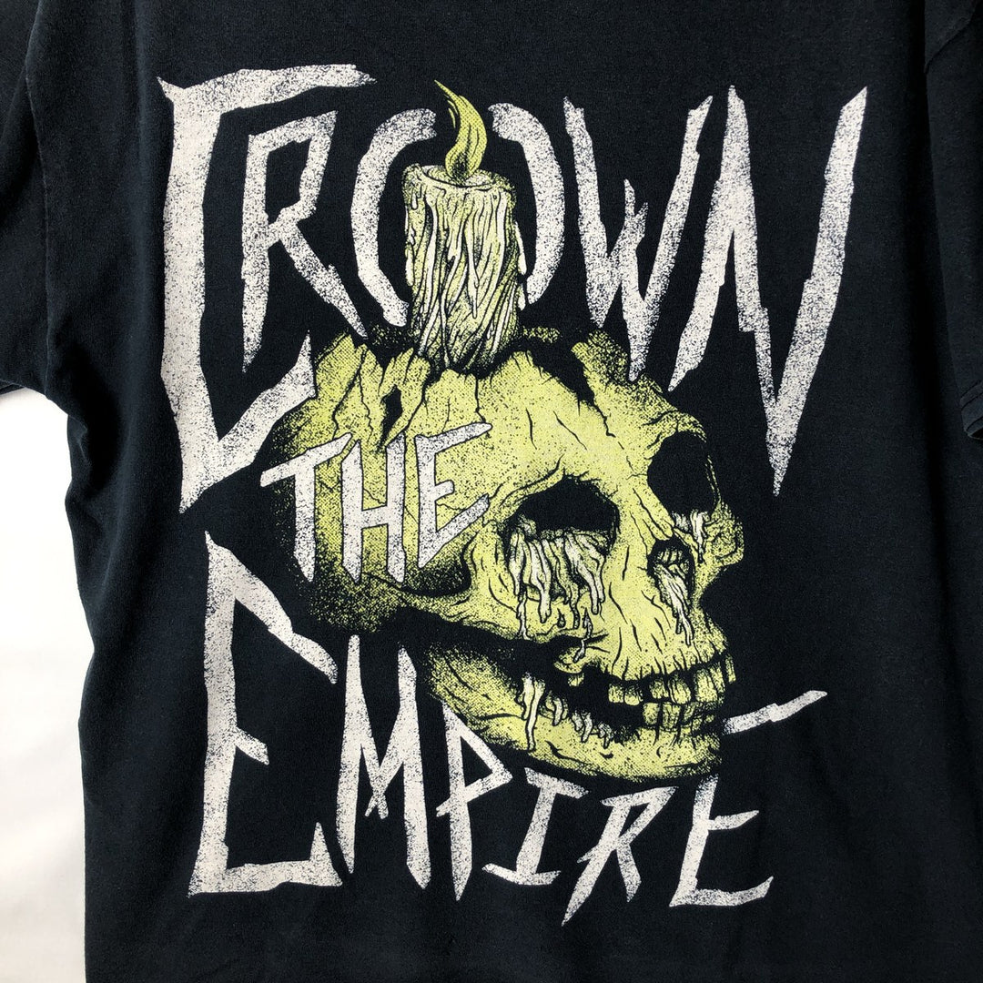 2000'S Gildan Crown The Empire Skull Pattern Band T-Shirt (Men's Size L) cotton black type Vintage Second Hand