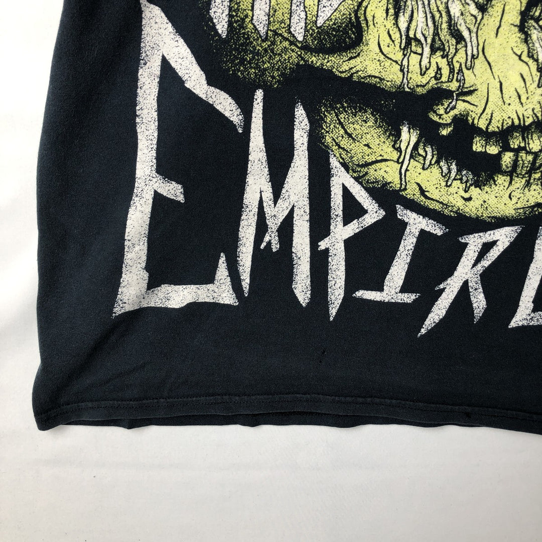 2000'S Gildan Crown The Empire Skull Pattern Band T-Shirt (Men's Size L) cotton black type Vintage Second Hand