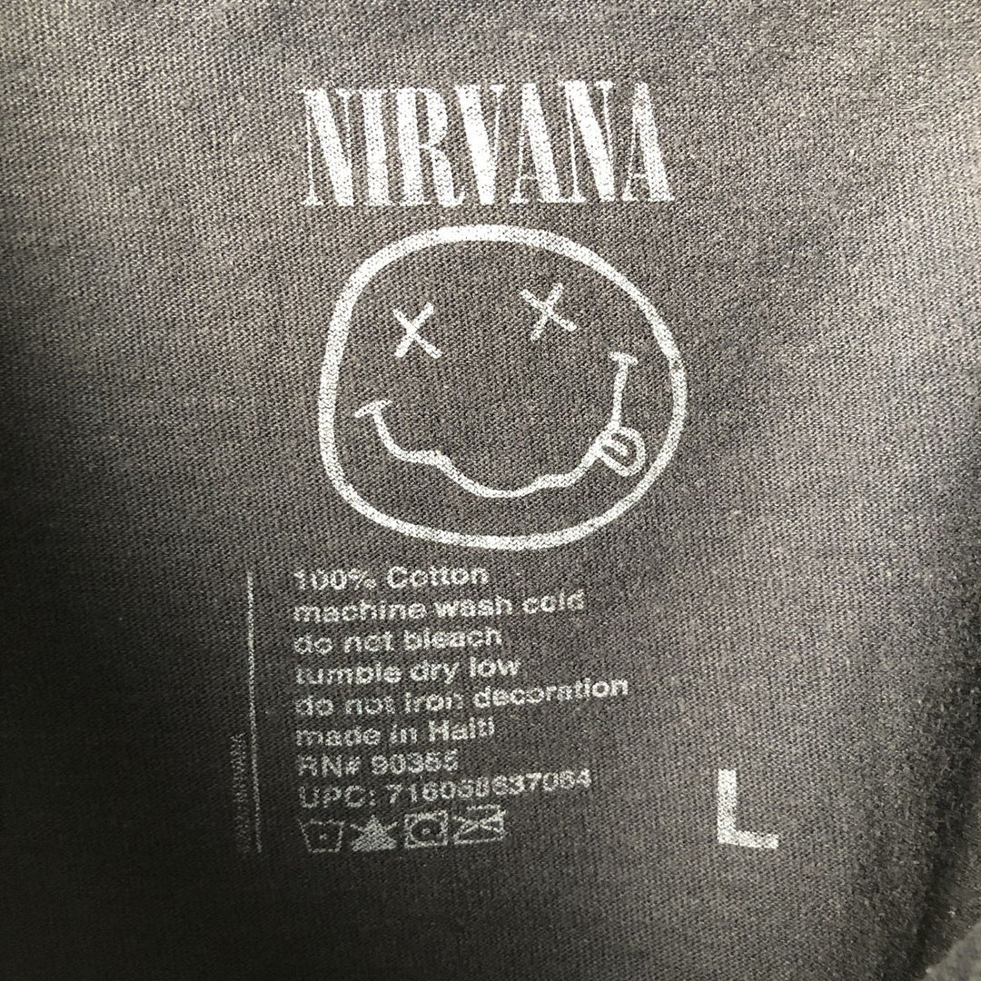 NIRVANA Nirvana Band T-shirt, Band T, Men's L size cotton black type Vintage Second Hand