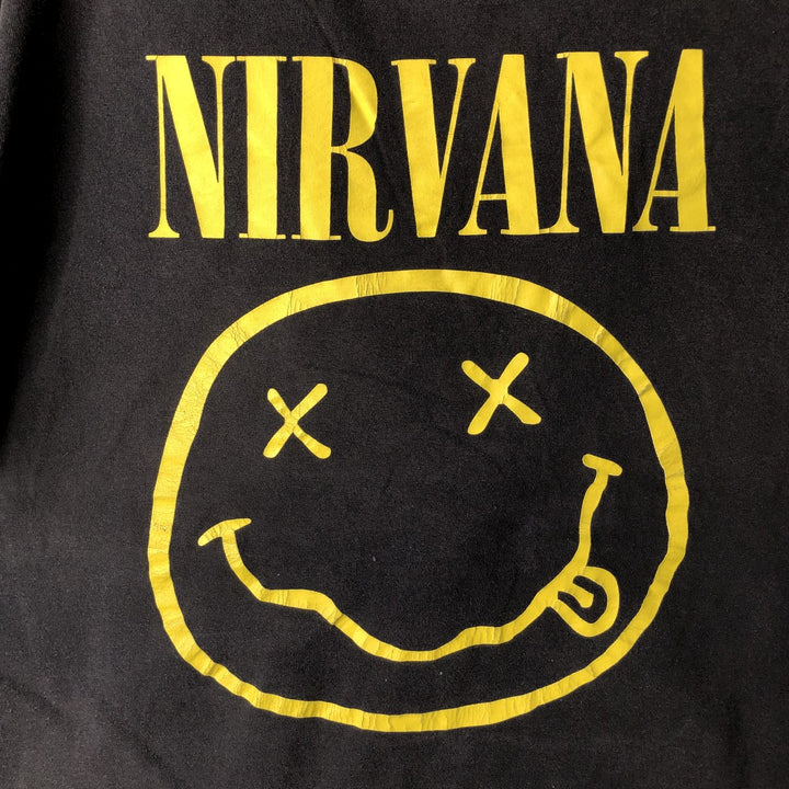 NIRVANA Nirvana Band T-shirt, Band T, Men's L size cotton black type Vintage Second Hand