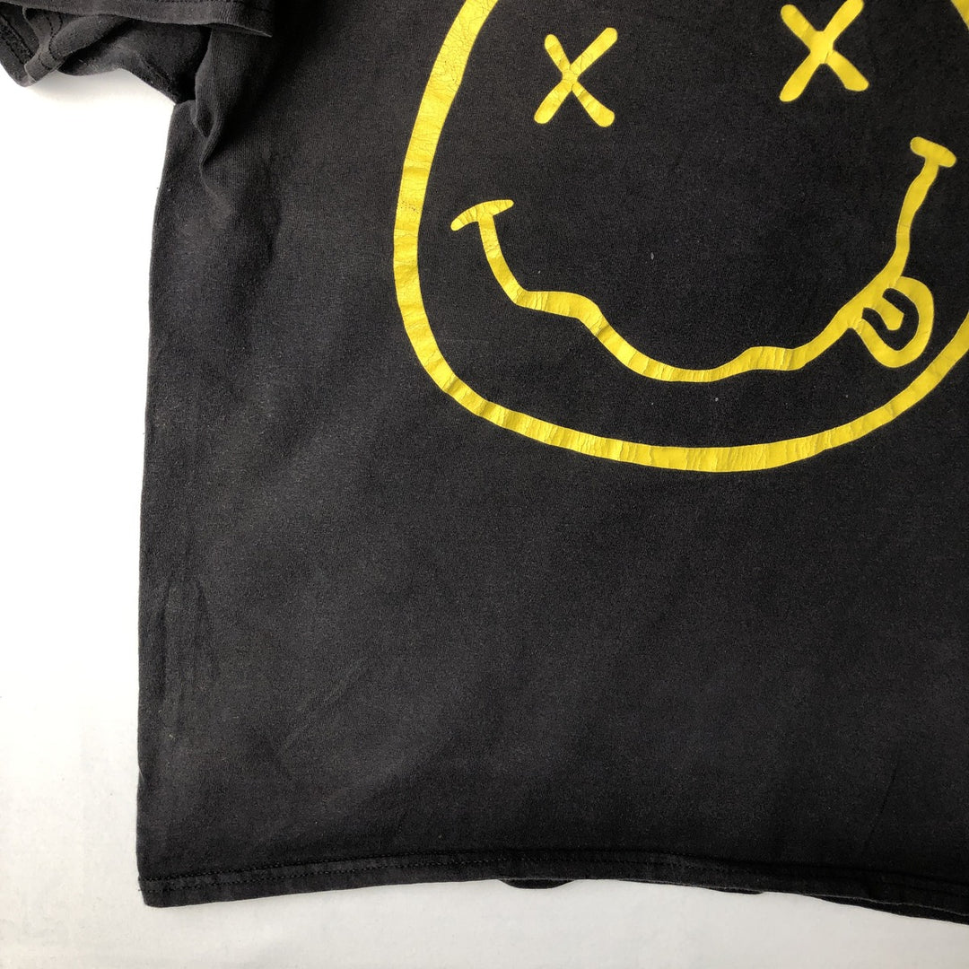 NIRVANA Nirvana Band T-shirt, Band T, Men's L size cotton black type Vintage Second Hand