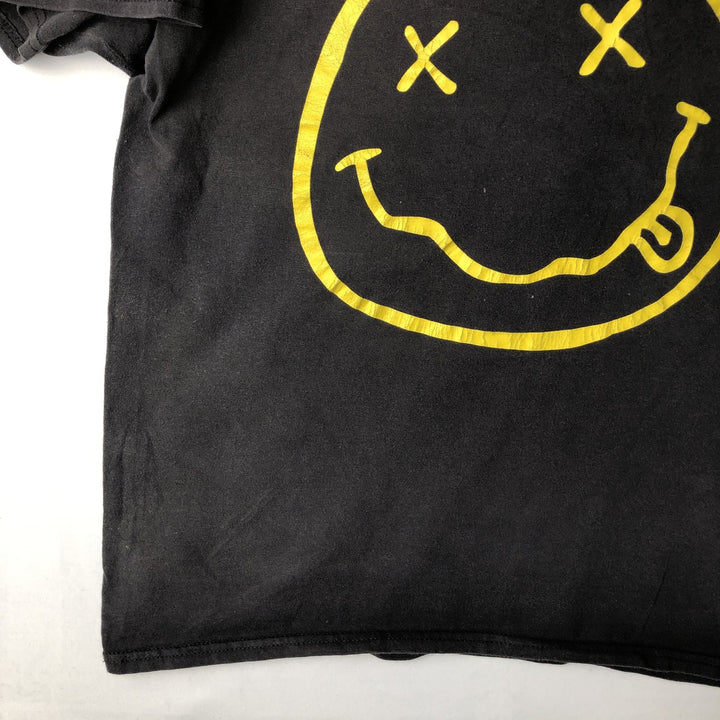 NIRVANA Nirvana Band T-shirt, Band T, Men's L size cotton black type Vintage Second Hand