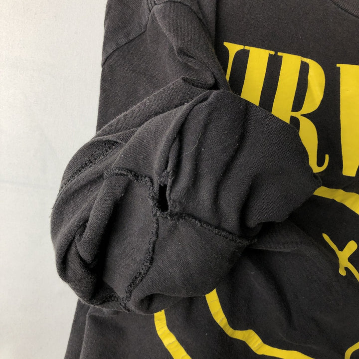 NIRVANA Nirvana Band T-shirt, Band T, Men's L size cotton black type Vintage Second Hand