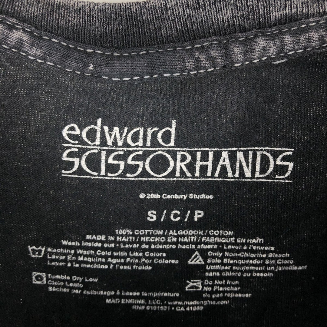 Edward Scissorhands Movie T-Shirt (Men's Size S) cotton black type Vintage Second Hand