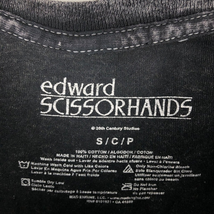 Edward Scissorhands Movie T-Shirt (Men's Size S) cotton black type Vintage Second Hand