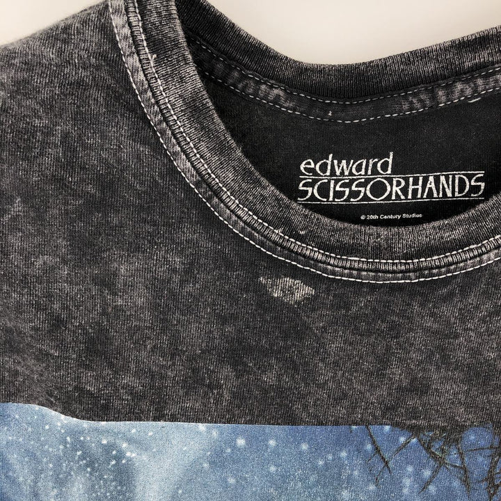 Edward Scissorhands Movie T-Shirt (Men's Size S) cotton black type Vintage Second Hand