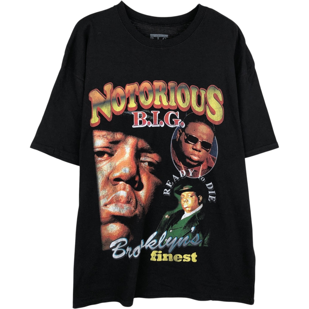 THE NOTORIUS BIG Wrap T-Shirt, Made in the UK, Men's Size S (approx.) cotton black type Vintage Second Hand