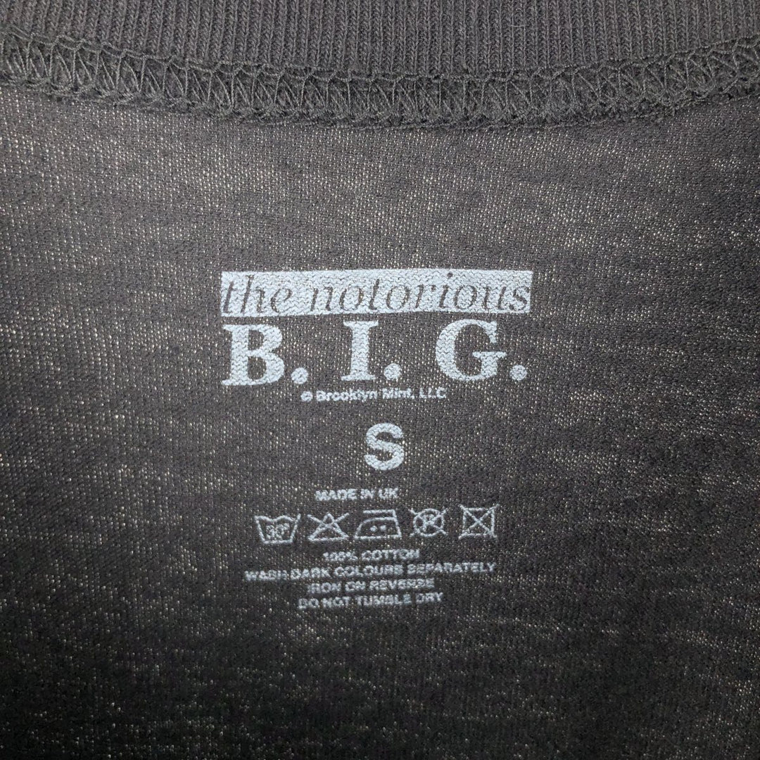 THE NOTORIUS BIG Wrap T-Shirt, Made in the UK, Men's Size S (approx.) cotton black type Vintage Second Hand
