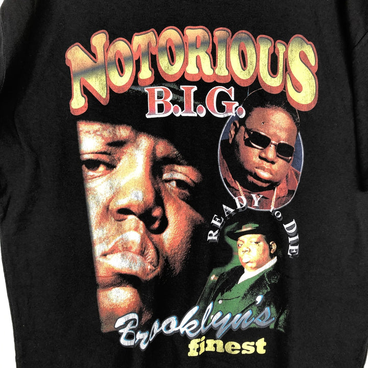 THE NOTORIUS BIG Wrap T-Shirt, Made in the UK, Men's Size S (approx.) cotton black type Vintage Second Hand