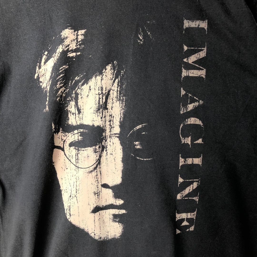 John Lennon IMAGINE Band T-shirt (Men's Size M) cotton black type Vintage Second Hand