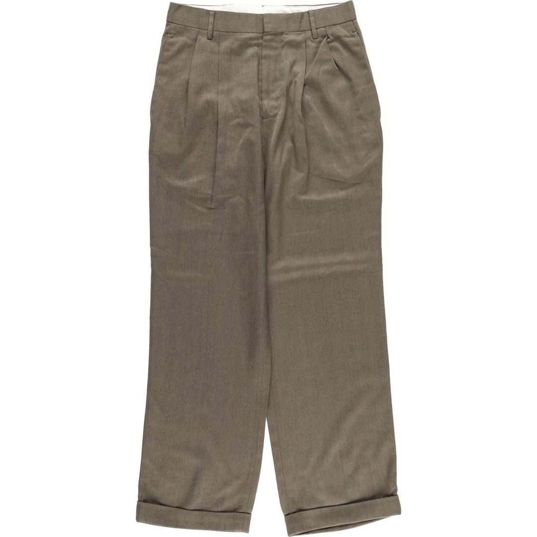 MERONA Two-pleat Slacks, Men's, Size W29 polyester brown type Vintage Second Hand