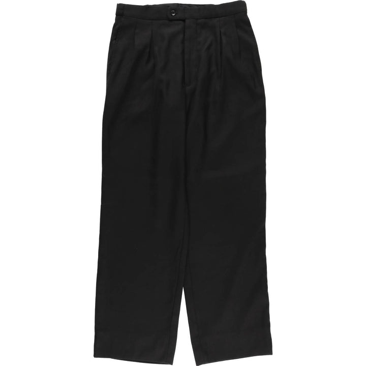 Vitaliano Men's Vintage Two-Pleated Slacks, Size W32 polyester black type Vintage Second Hand