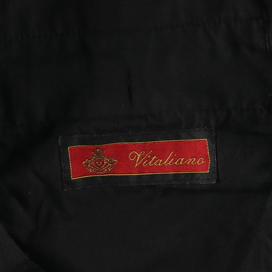 Vitaliano Men's Vintage Two-Pleated Slacks, Size W32 polyester black type Vintage Second Hand