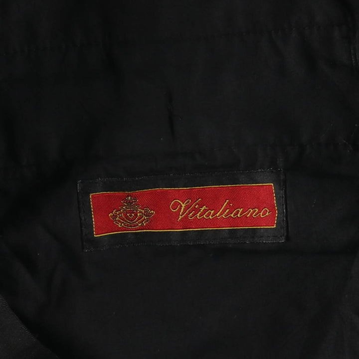Vitaliano Men's Vintage Two-Pleated Slacks, Size W32 polyester black type Vintage Second Hand