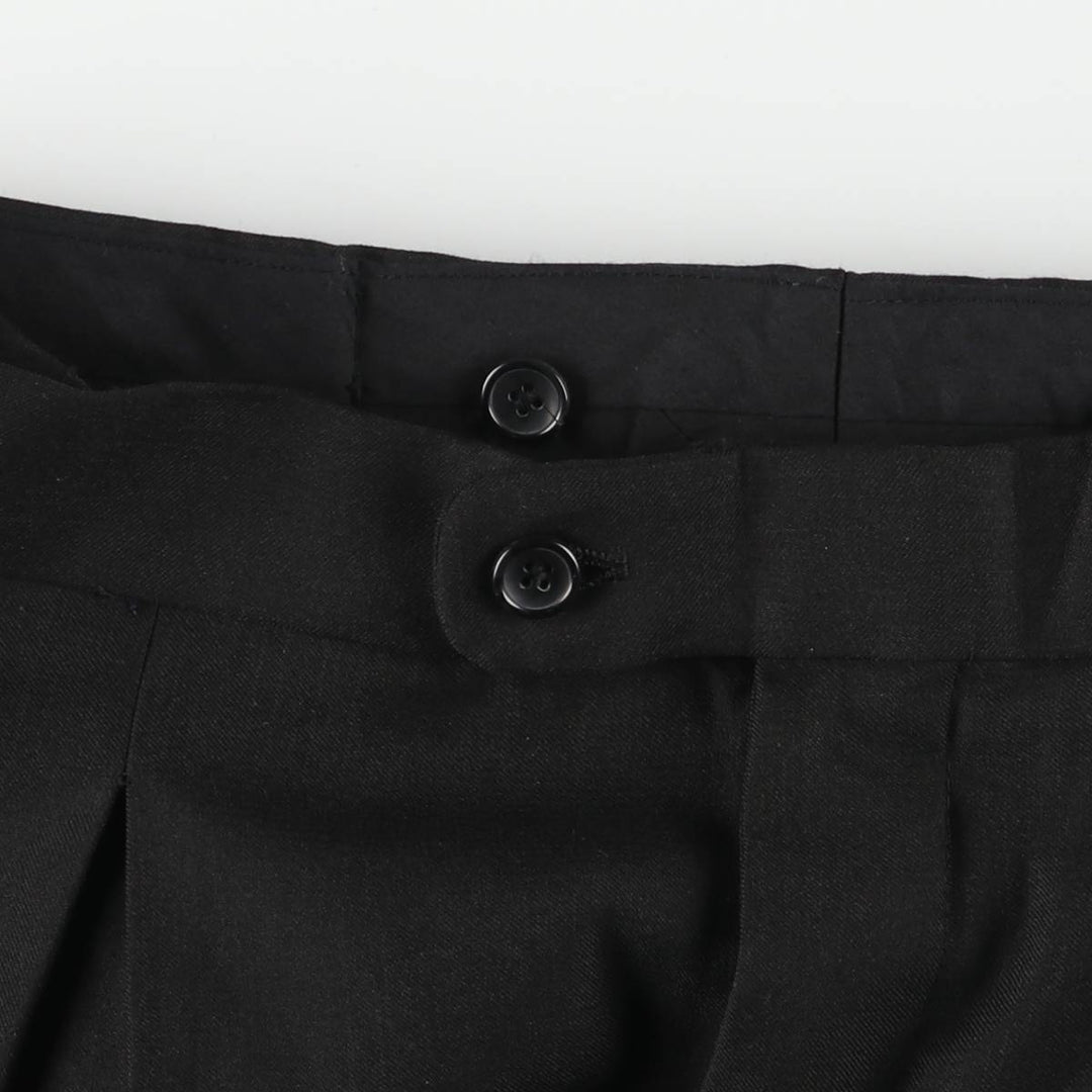 Vitaliano Men's Vintage Two-Pleated Slacks, Size W32 polyester black type Vintage Second Hand