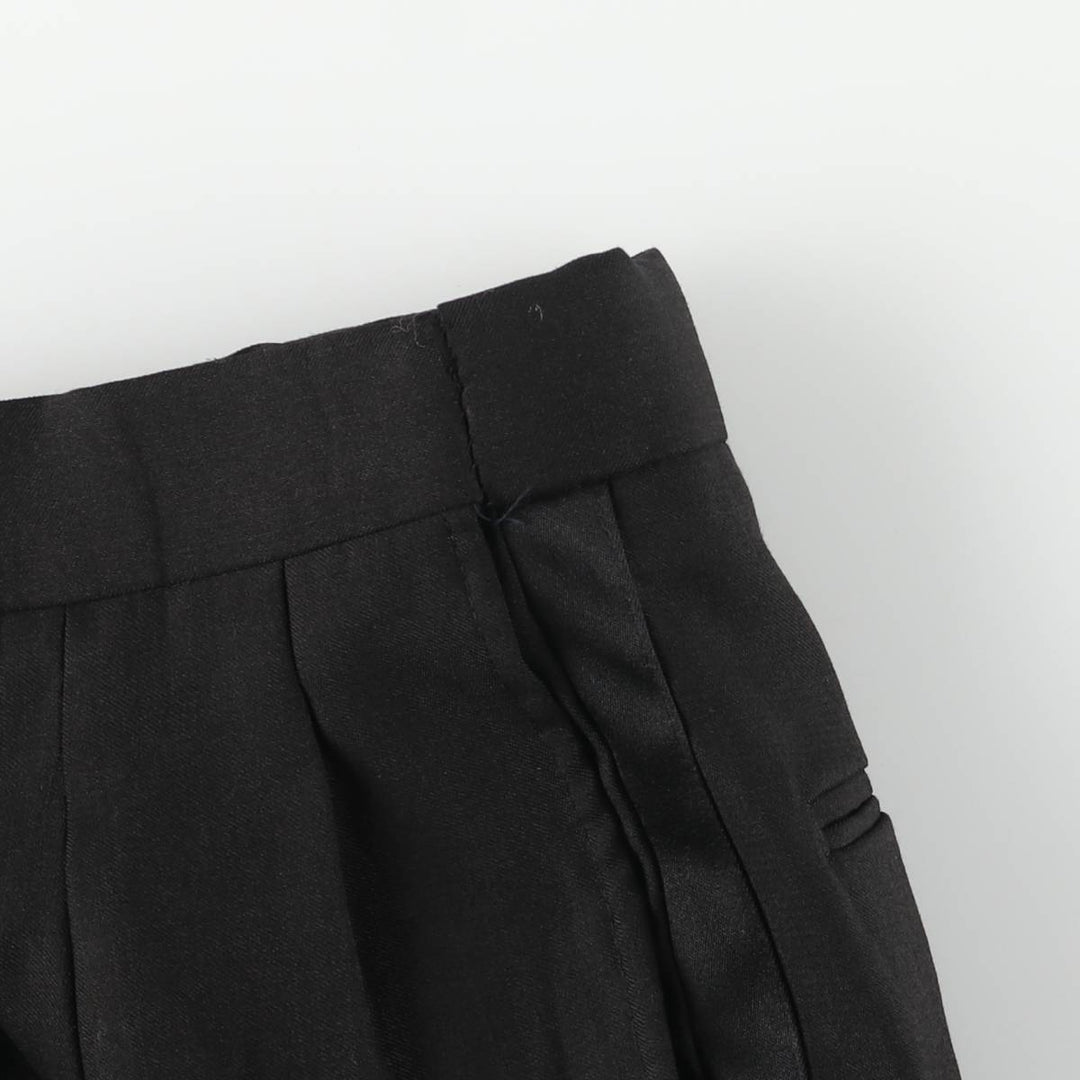 Vitaliano Men's Vintage Two-Pleated Slacks, Size W32 polyester black type Vintage Second Hand