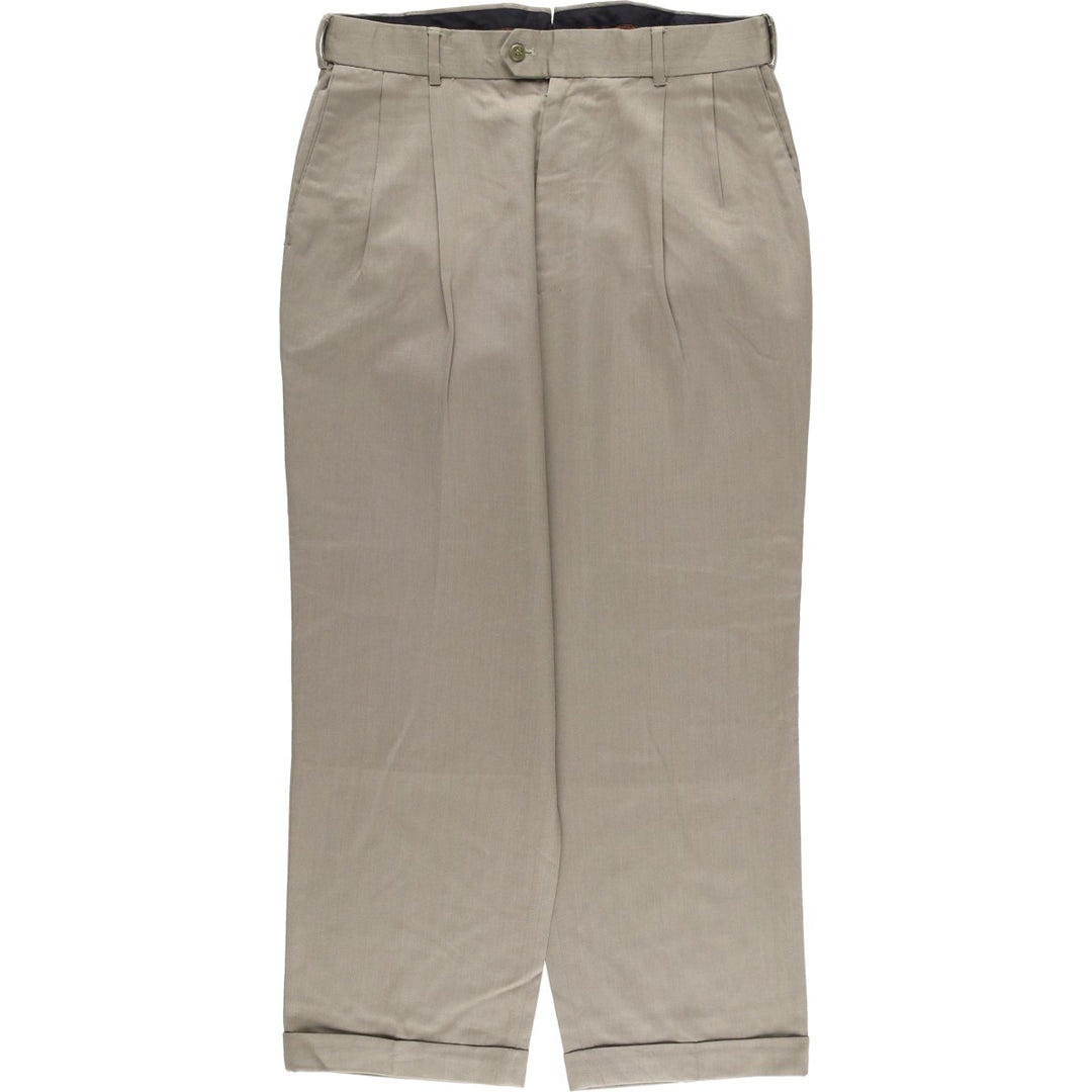 LOUIS RAPHAEL LUXE Two-pleat Wool Pants, Men's Size 34 wool Khaki type Vintage Second Hand