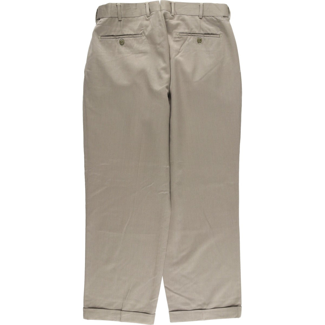 LOUIS RAPHAEL LUXE Two-pleat Wool Pants, Men's Size 34 wool Khaki type Vintage Second Hand