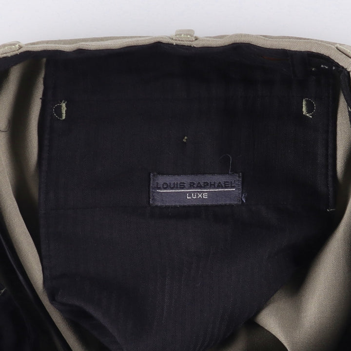 LOUIS RAPHAEL LUXE Two-pleat Wool Pants, Men's Size 34 wool Khaki type Vintage Second Hand