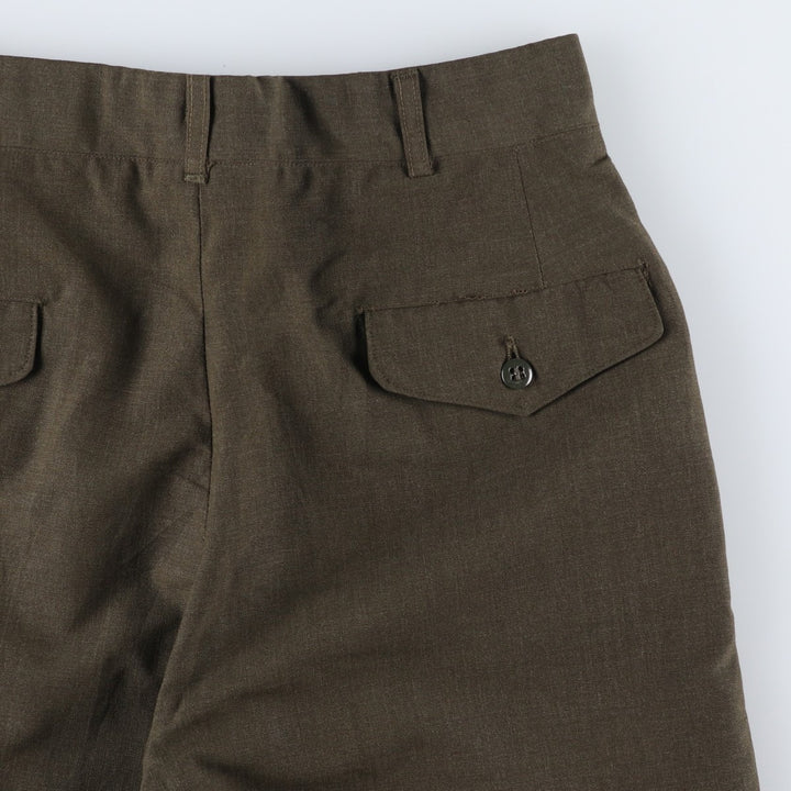 1970'S US Army slacks, made in USA, men's size W29 (approx.) polyester Khaki type sage green Vintage Second Hand