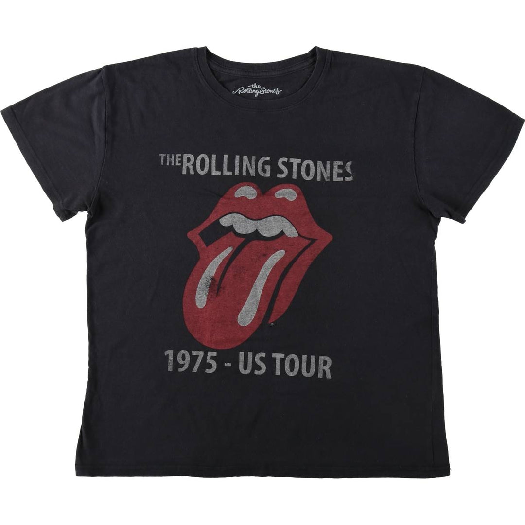 The Rolling Stones Band T-shirt, Band T, Men's L size cotton black type Vintage Second Hand