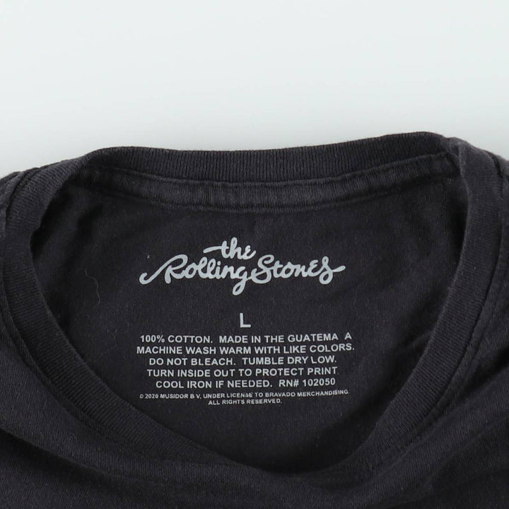 The Rolling Stones Band T-shirt, Band T, Men's L size cotton black type Vintage Second Hand