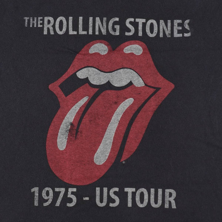 The Rolling Stones Band T-shirt, Band T, Men's L size cotton black type Vintage Second Hand