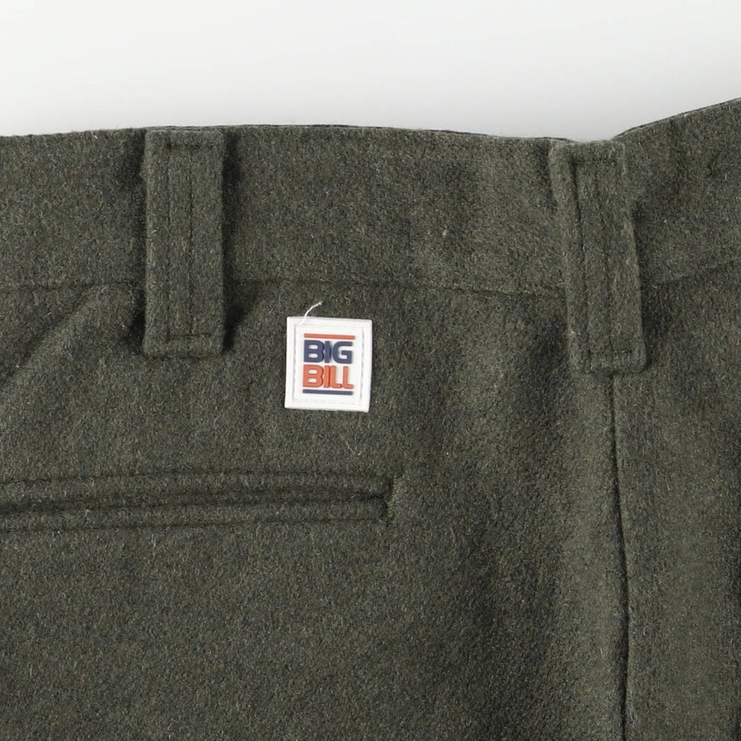 BIG BELL Wool Pants, Made in Canada, Men's, Size W32 wool Khaki type sage green Vintage Second Hand