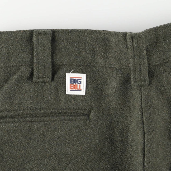 BIG BELL Wool Pants, Made in Canada, Men's, Size W32 wool Khaki type sage green Vintage Second Hand