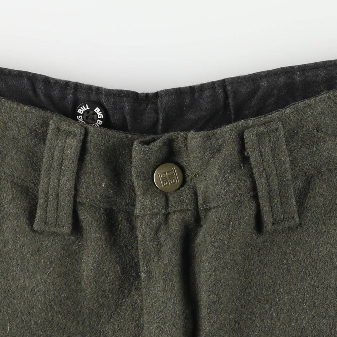 BIG BELL Wool Pants, Made in Canada, Men's, Size W32 wool Khaki type sage green Vintage Second Hand