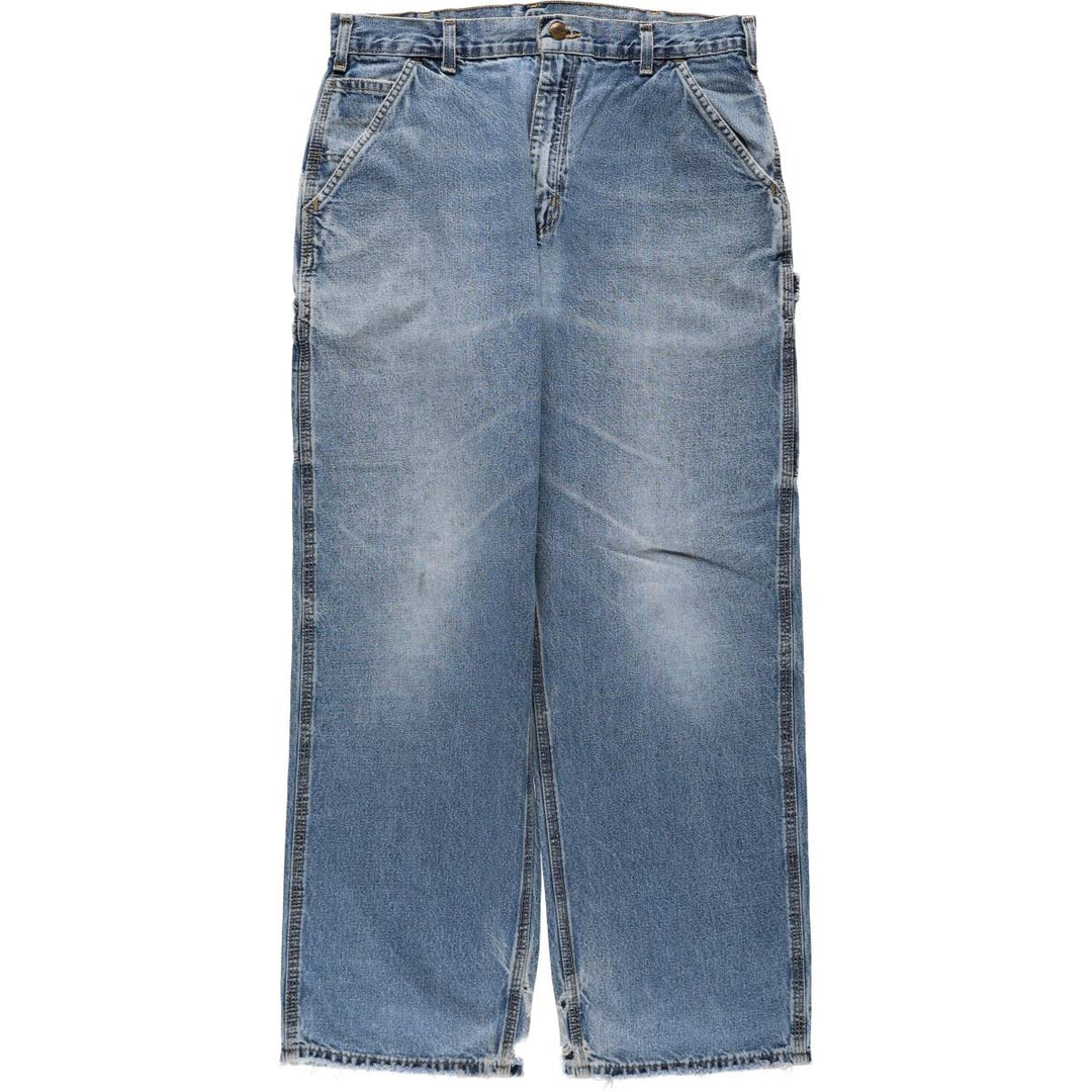 2000'S Carhartt Dungaree Fit Denim Painter Pants, Made in Mexico, Men's Size W34 (approx.) cotton blue type Vintage Second Hand
