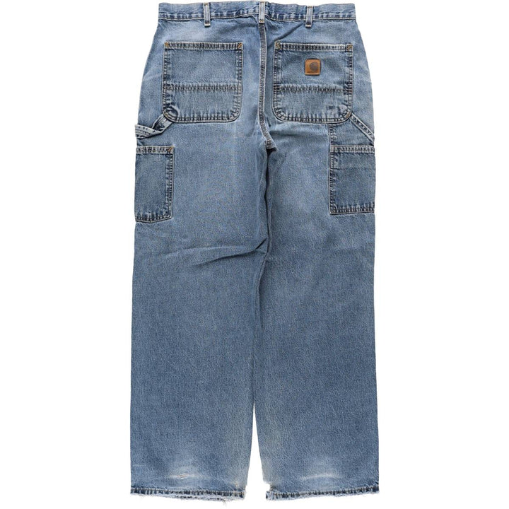 2000'S Carhartt Dungaree Fit Denim Painter Pants, Made in Mexico, Men's Size W34 (approx.) cotton blue type Vintage Second Hand