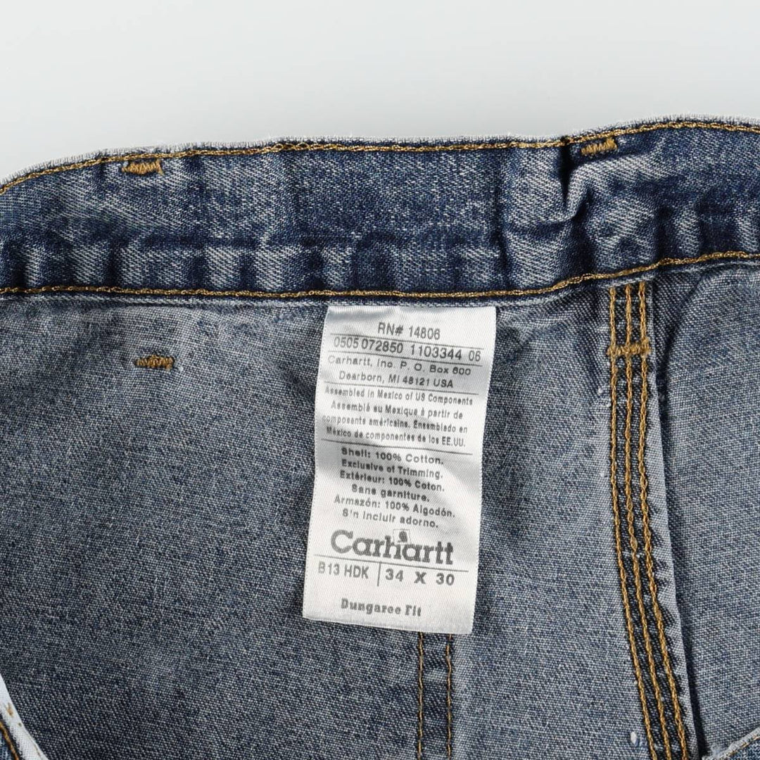 2000'S Carhartt Dungaree Fit Denim Painter Pants, Made in Mexico, Men's Size W34 (approx.) cotton blue type Vintage Second Hand