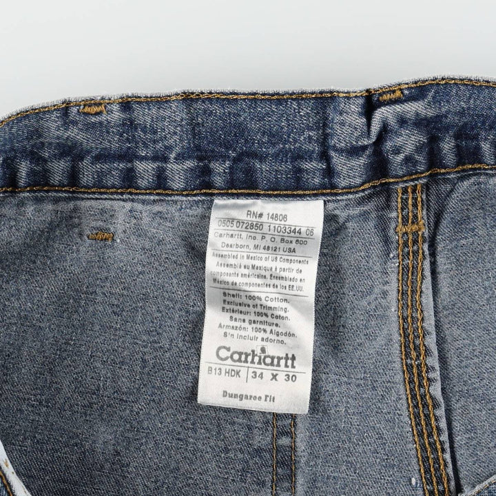 2000'S Carhartt Dungaree Fit Denim Painter Pants, Made in Mexico, Men's Size W34 (approx.) cotton blue type Vintage Second Hand