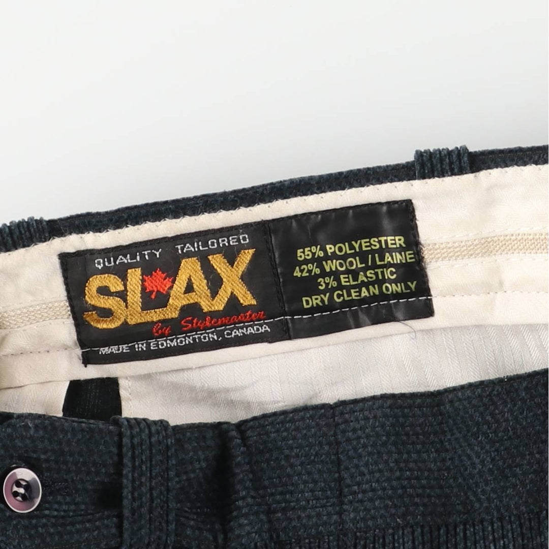 STYLEMASTER Men's Slacks, Made in Canada, Size W37 polyester navy blue type Vintage Second Hand