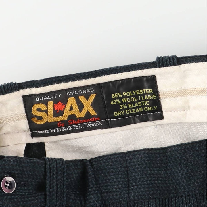 STYLEMASTER Men's Slacks, Made in Canada, Size W37 polyester navy blue type Vintage Second Hand
