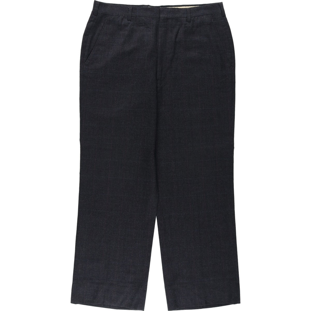 90'S Check Pattern Slacks Wide Pants Men's W34 (approx.) Vintage unclear gray type Vintage Second Hand