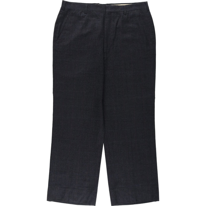 90'S Check Pattern Slacks Wide Pants Men's W34 (approx.) Vintage unclear gray type Vintage Second Hand