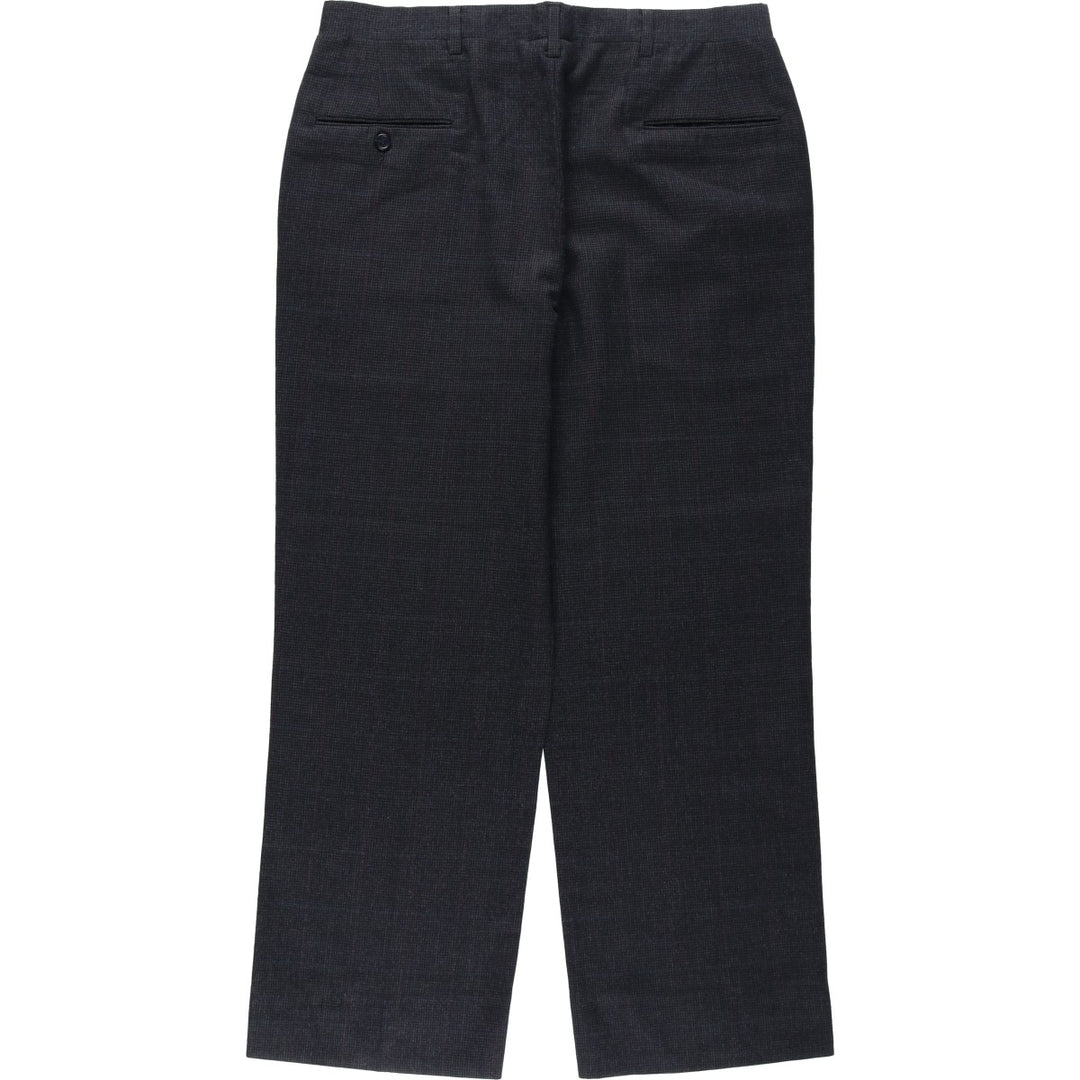 90'S Check Pattern Slacks Wide Pants Men's W34 (approx.) Vintage unclear gray type Vintage Second Hand