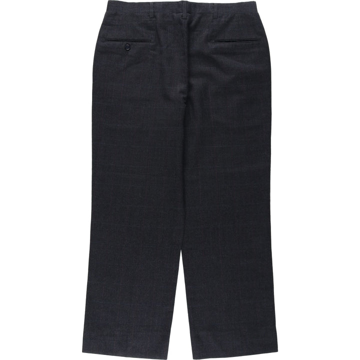 90'S Check Pattern Slacks Wide Pants Men's W34 (approx.) Vintage unclear gray type Vintage Second Hand