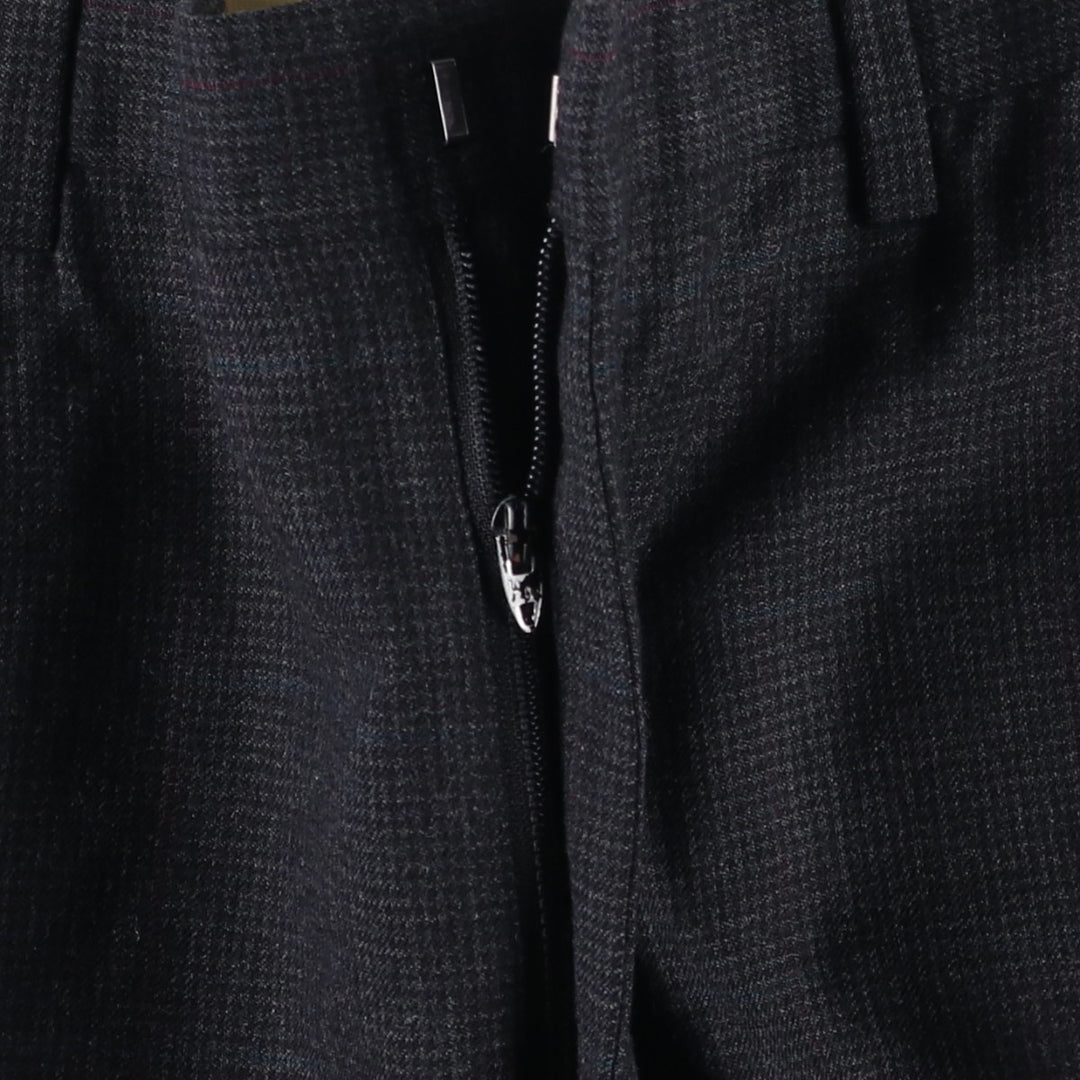 90'S Check Pattern Slacks Wide Pants Men's W34 (approx.) Vintage unclear gray type Vintage Second Hand