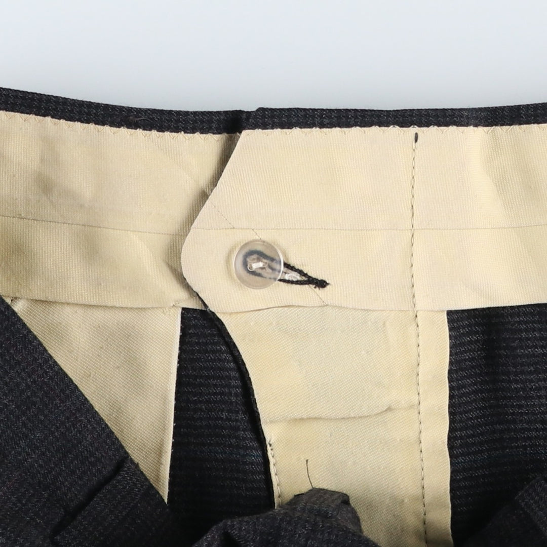 90'S Check Pattern Slacks Wide Pants Men's W34 (approx.) Vintage unclear gray type Vintage Second Hand