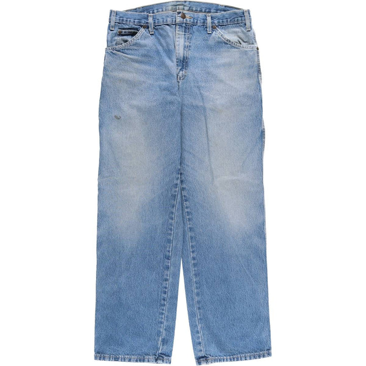 Dickies denim painter pants for men, equivalent to W35 unclear blue type Vintage Second Hand